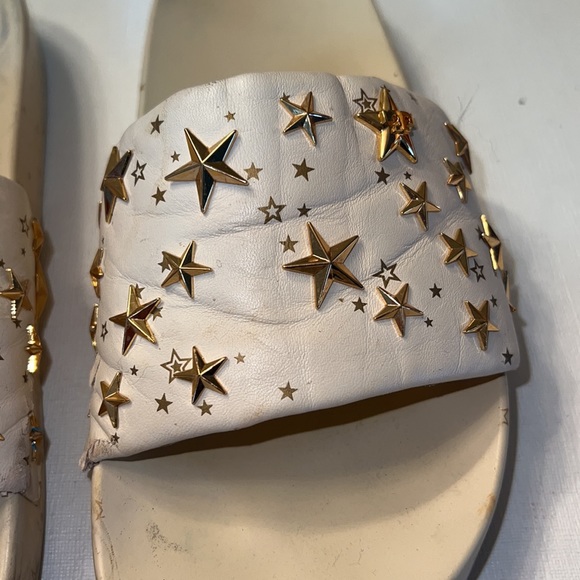 Tory Burch NIB Nappa Leather Gold Star Slides Embellished Sandals - Picture 4 of 10